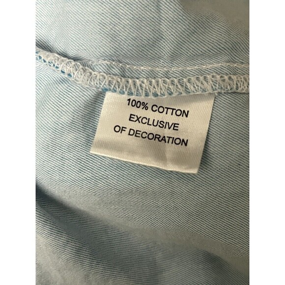 Tailor Byrd Collection Mens Blue Button Up Short Sleeve Shirt Cotton Beach L - Picture 7 of 9